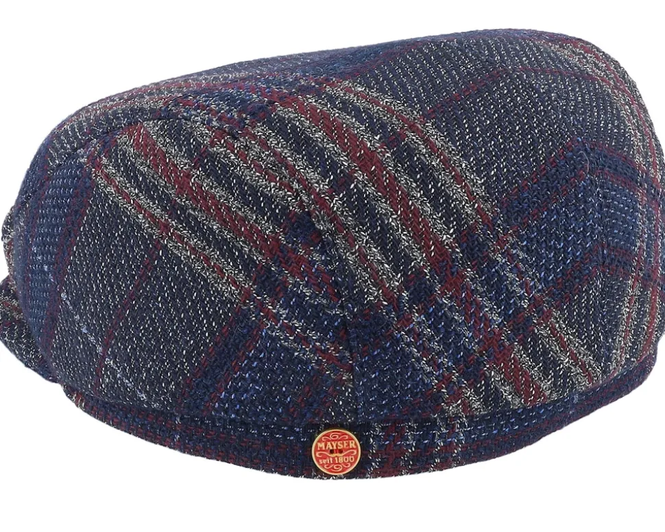 Frankie Fancy Karo Blue Flat Cap - Mayser