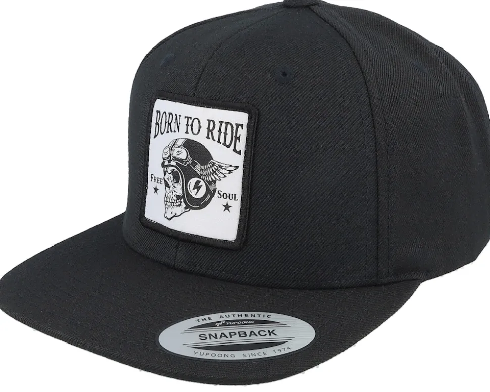 Free Soul Skull Patch Black Snapback - Born To Ride