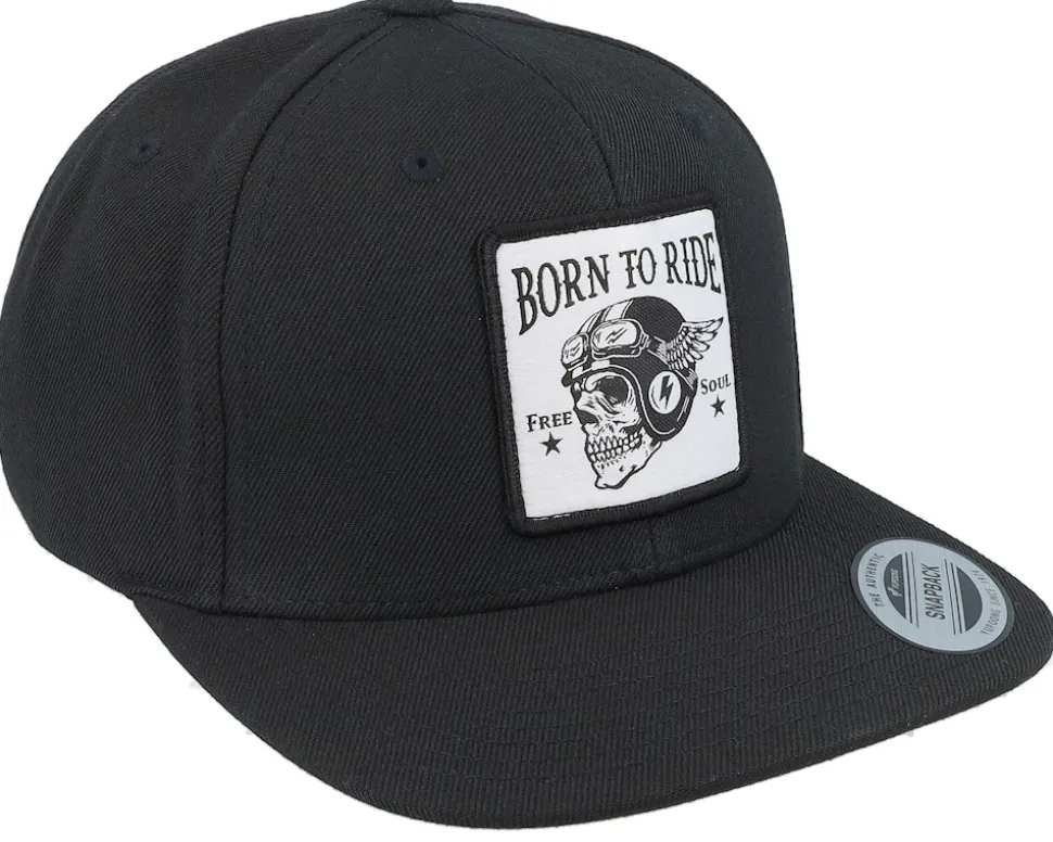 Free Soul Skull Patch Black Snapback - Born To Ride
