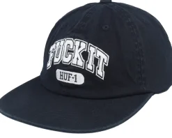 Fuck It 6 Panel Hat Black Strapback - HUF