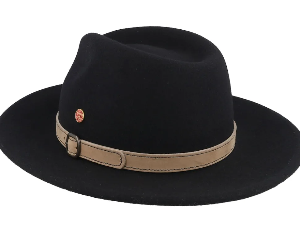 Gedeon Wool Black Fedora - Mayser