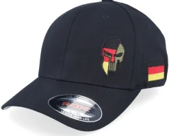 Germany Army Skull Black Wooly Combed Flexfit - Army Head