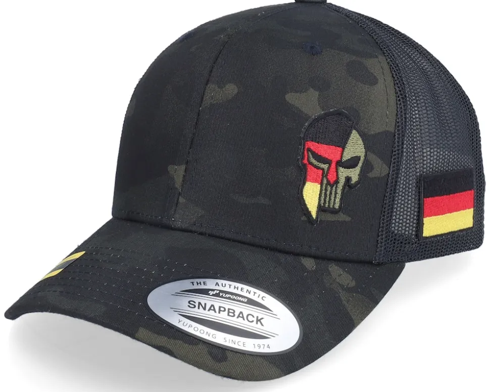 Germany Army Skull Multicam Black Trucker - Army Head