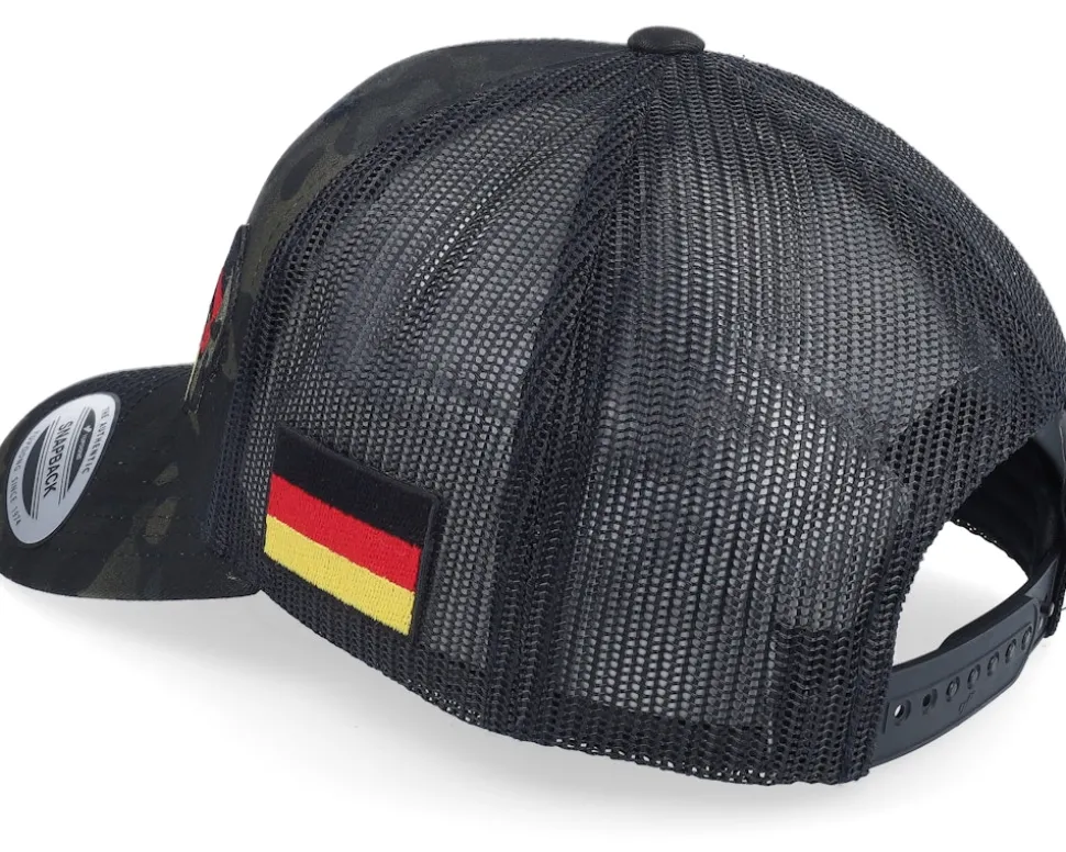 Germany Army Skull Multicam Black Trucker - Army Head