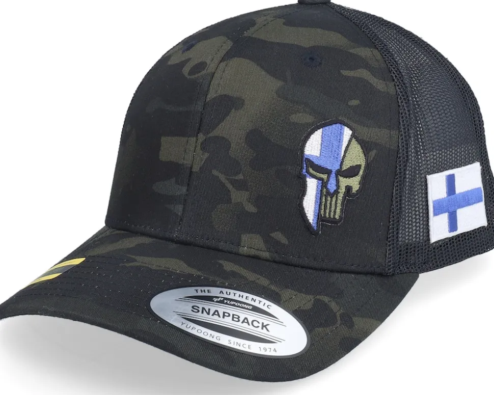 Germany Army Skull Multicam Black Trucker - Army Head