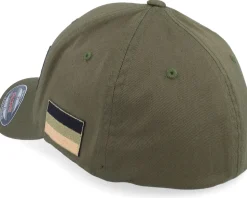 Germany Army Skull Olive Wooly Combed Flexfit - Army Head