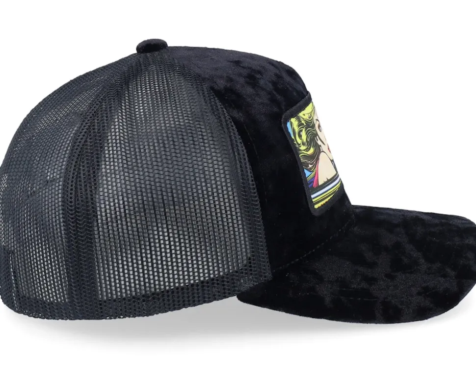 Girl Driving Pop Art Velvet Black A-Frame Trucker - Calza Pennello