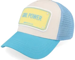 Girl Power White/Blue A-Frame Trucker - John Hatter & Co