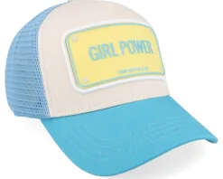 Girl Power White/Blue A-Frame Trucker - John Hatter & Co