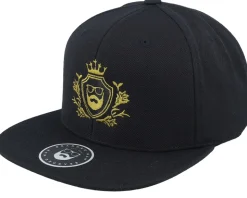 Golden Crest Black/Gold Snapback - Bearded Man