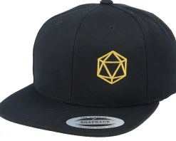 Golden D20 Side Panel Black Snapback - Gamerz