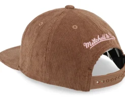 Golden State Warriors Corduroy Deadstock Brown Snapback - Mitchell & Ness