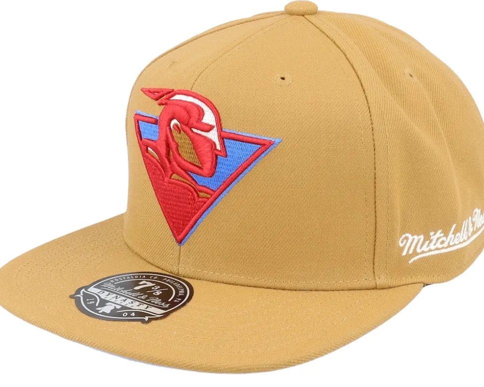Golden State Warriors Sand And Sky Fitted Tan Fitted - Mitchell & Ness
