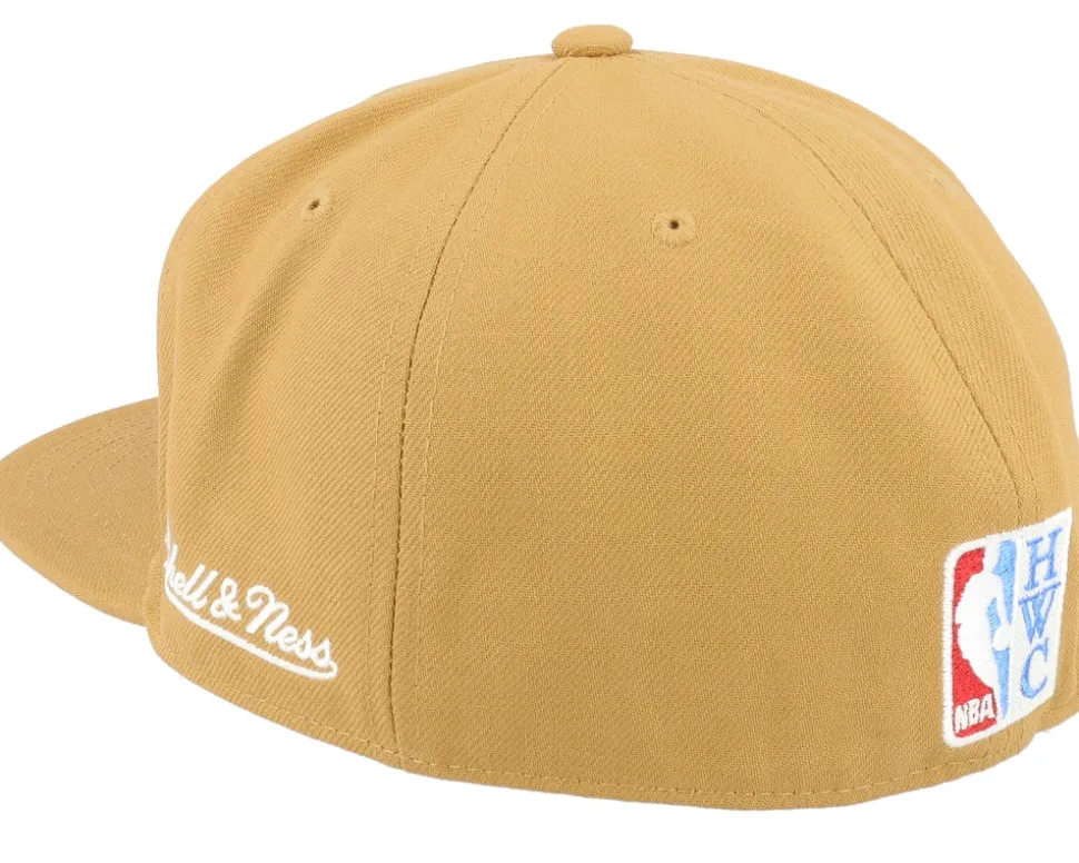 Golden State Warriors Sand And Sky Fitted Tan Fitted - Mitchell & Ness