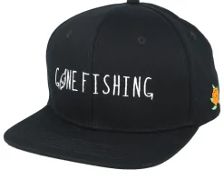 Gone Fishing Black Snapback - Sqrtn