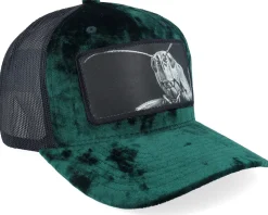 Grasshopper Big Patch Green/Black Velvet Trucker - Calza Pennello