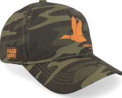 Grey Duck Hunting Cap Camo Green Adjustable - MJM Hats