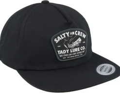 Grind Em Unconstructed Black Snapback - Salty Crew