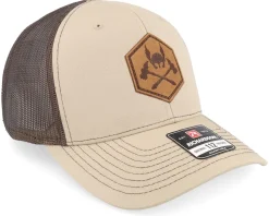 Hammers And Helmet Cross Khaki/Coffee Trucker - Vikings