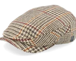 Harris Tweed Glen Check Beige Flat Cap - CTH Ericson