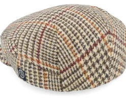 Harris Tweed Glen Check Beige Flat Cap - CTH Ericson