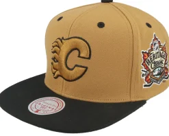 Hatstore Exclusive x Calgary Flames Heritage Brown/Black Snapback - Mitchell & Ness