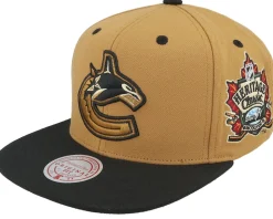 Hatstore Exclusive x Calgary Flames Heritage Brown/Black Snapback - Mitchell & Ness