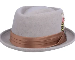 Hatstore Exclusive x Kaliffa Stou Heather Naturalt Fedora - Brixton