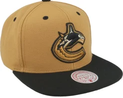 Hatstore Exclusive x Vancouver Canucks Heritage Brown/Black Snapback - Mitchell & Ness