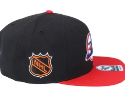 Hatstore Exclusive x Winnipeg Jets Sure Shot Two Tone Captain Black/Red Snapback - 47 Brand