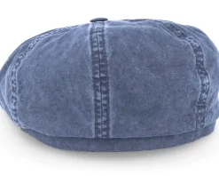 Hatteras Delave Organic Cotton Navy Flat Cap - Stetson