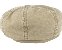 Hatteras Delave Organic Cotton Beige Flat Cap - Stetson