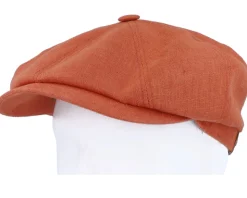 Hatteras Linen Golden Orange Flat Cap - Stetson