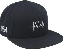 Heart & Heartbeat Washed Black Dad Cap - Fair