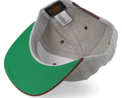 Heather Grey Maroon Snapback - Yupoong