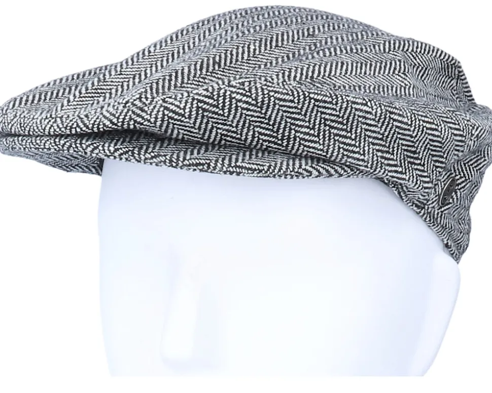Herringbone Grey Flat Cap - Jaxon & James