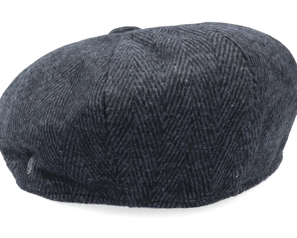 Herringbone Newsboy Charcoal Flat Cap - Jaxon & James