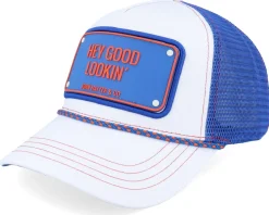 Hey Good Lookin' White/Blue Rope A-Frame Trucker - John Hatter & Co