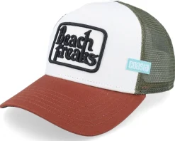 Hft Beach Freaks Brown/White/Wine A-Frame Trucker - Coastal