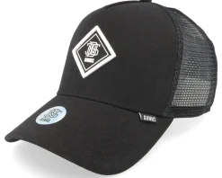 Hft Cap Fine Herringsbone Black Trucker - Djinns