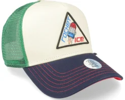 Hft Cap Food Rocket Ice Fossil White/Green/Navy Trucker - Djinns
