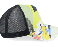 Hft Cap Just Wild Khaki/Yellow/Black A-Frame Trucker - Djinns