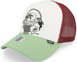 Hft Cap Lazy Mermaid White/Wine/Olive Trucker - Djinns