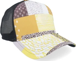 Hft Cap Summerpattern Grey/White/Yellow A-Frame Trucker - Djinns
