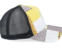 Hft Cap Summerpattern Grey/White/Yellow A-Frame Trucker - Djinns