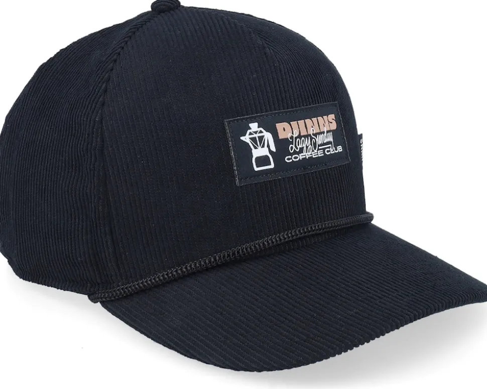 Hft Cap Sunday Coffee Corduroy Black A-Frame Adjustable - Djinns