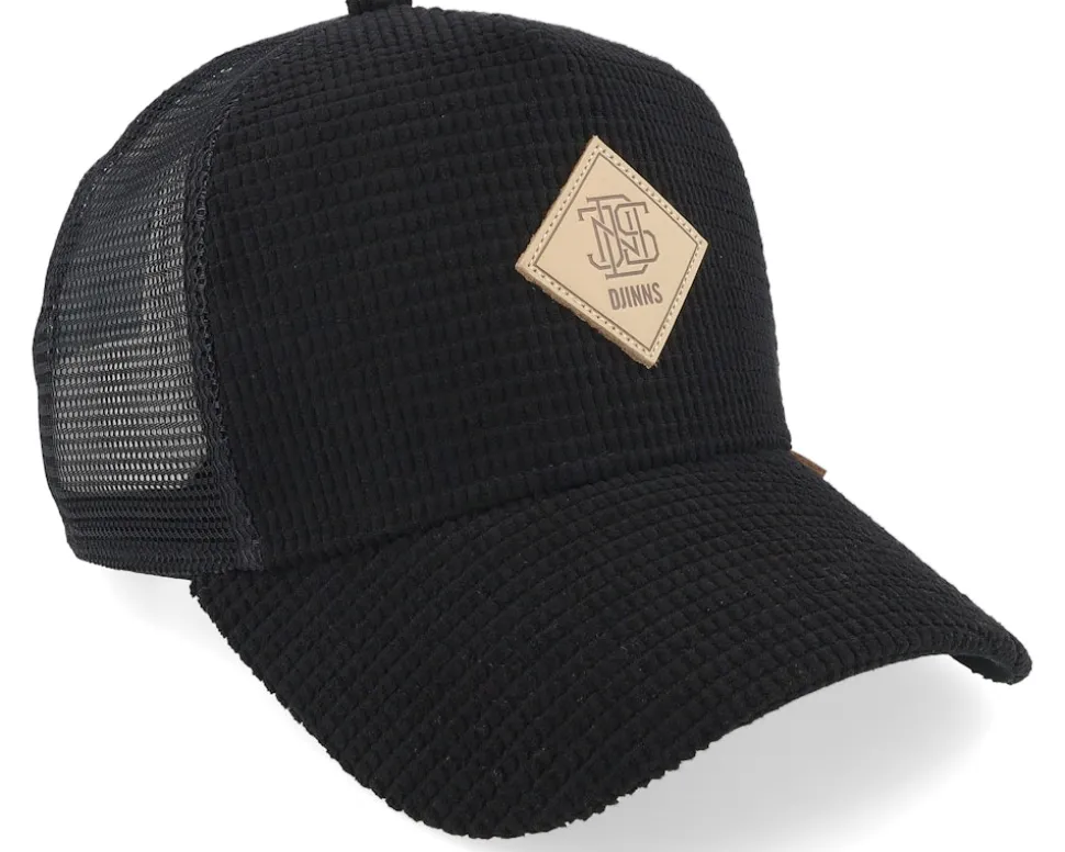 Hft Cap Waffle Corduroy Black A-Frame Trucker - Djinns