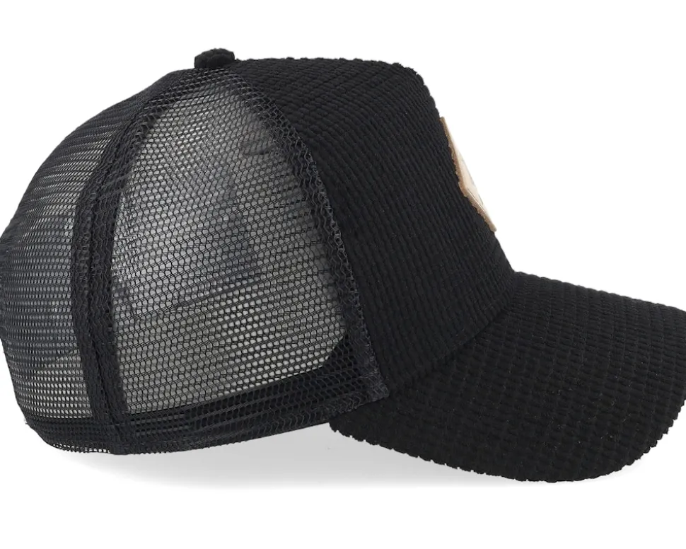 Hft Cap Waffle Corduroy Black A-Frame Trucker - Djinns