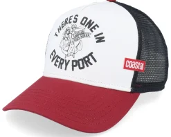 Hft Every Port Black/White/Burgundy A-Frame Trucker - Coastal