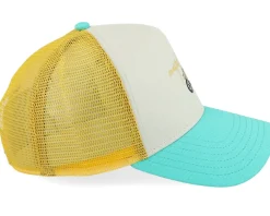 Hft H-cub Yellow/Beige/Turquoise A-Frame Trucker - Coastal